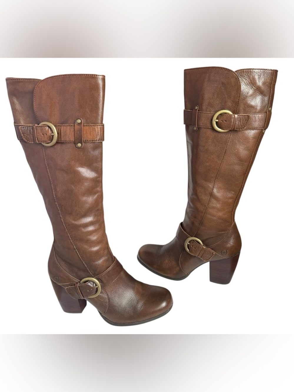BORN Rimes Brown Tall Leather Boots